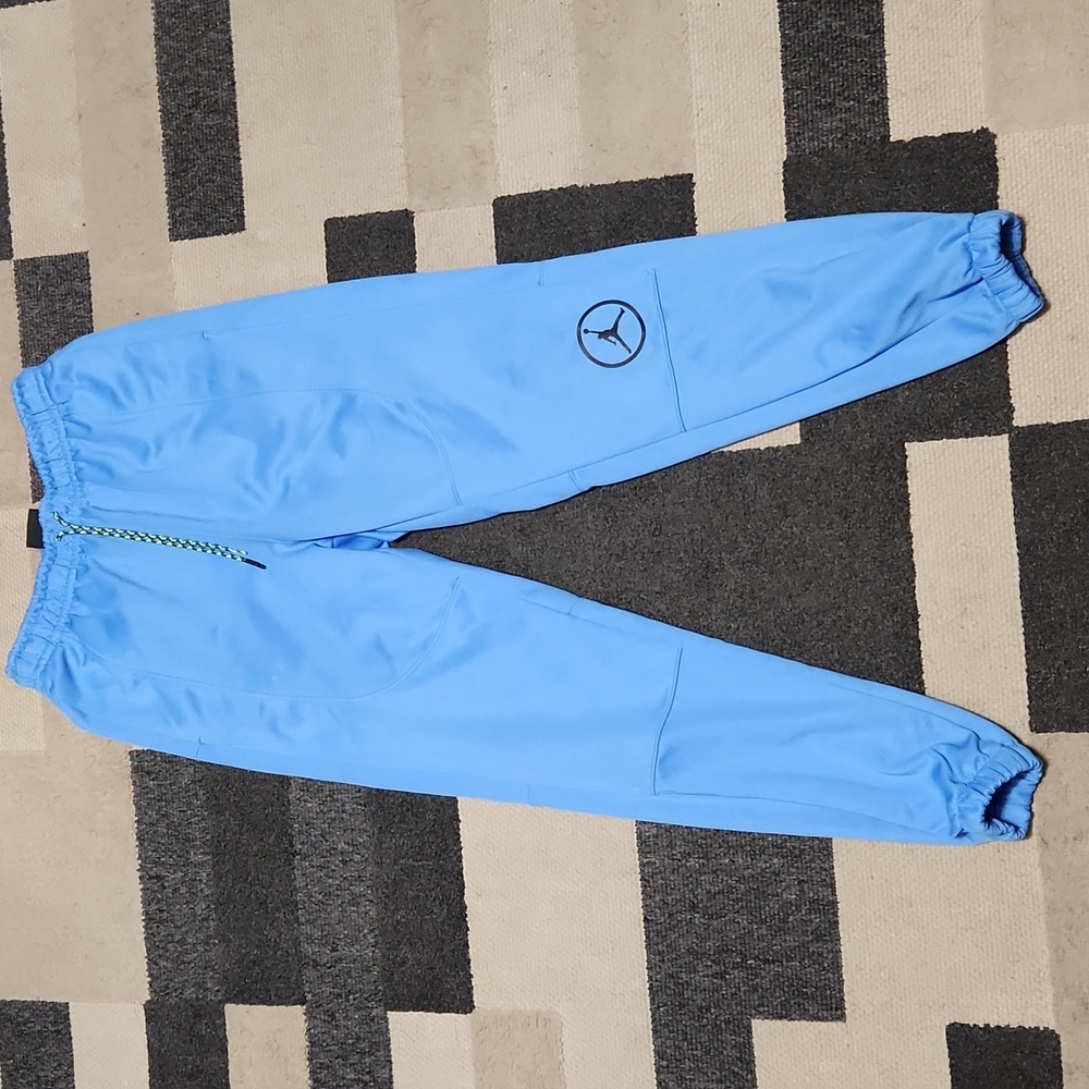 Air Jordan Baby Blue Circle Jumpman Logo Tapered Sweat Pants Joggers